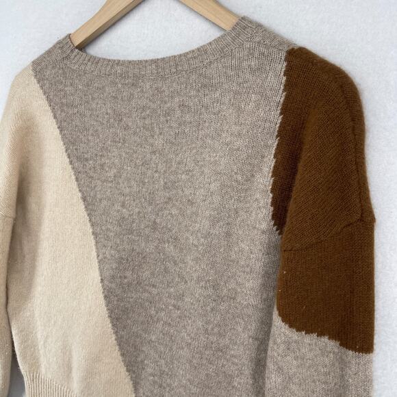 THE CASHMERE PROJECT Sweater XS Colorblock Pullover Jumper Brown - Picture 10 of 13